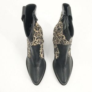 Alberto Zago Leopard Tejus Nero Ankle Boots - Size 8M
